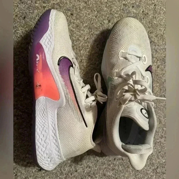 Nike Air Zoom BB NYX ‘White Hyper Violet Crimson’ Size Men’s 8.5 - Picture 2 of 10